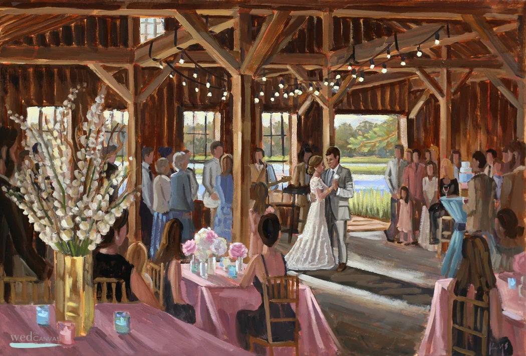 Boone Hall Plantation | Live Wedding Painting | 24 x 36 in. | Oil on Canvas