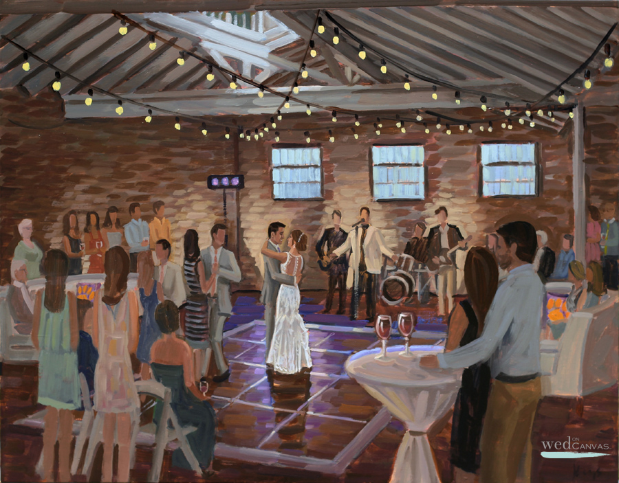 Beth + Nick | Bakery 105 | Live Wedding Painting