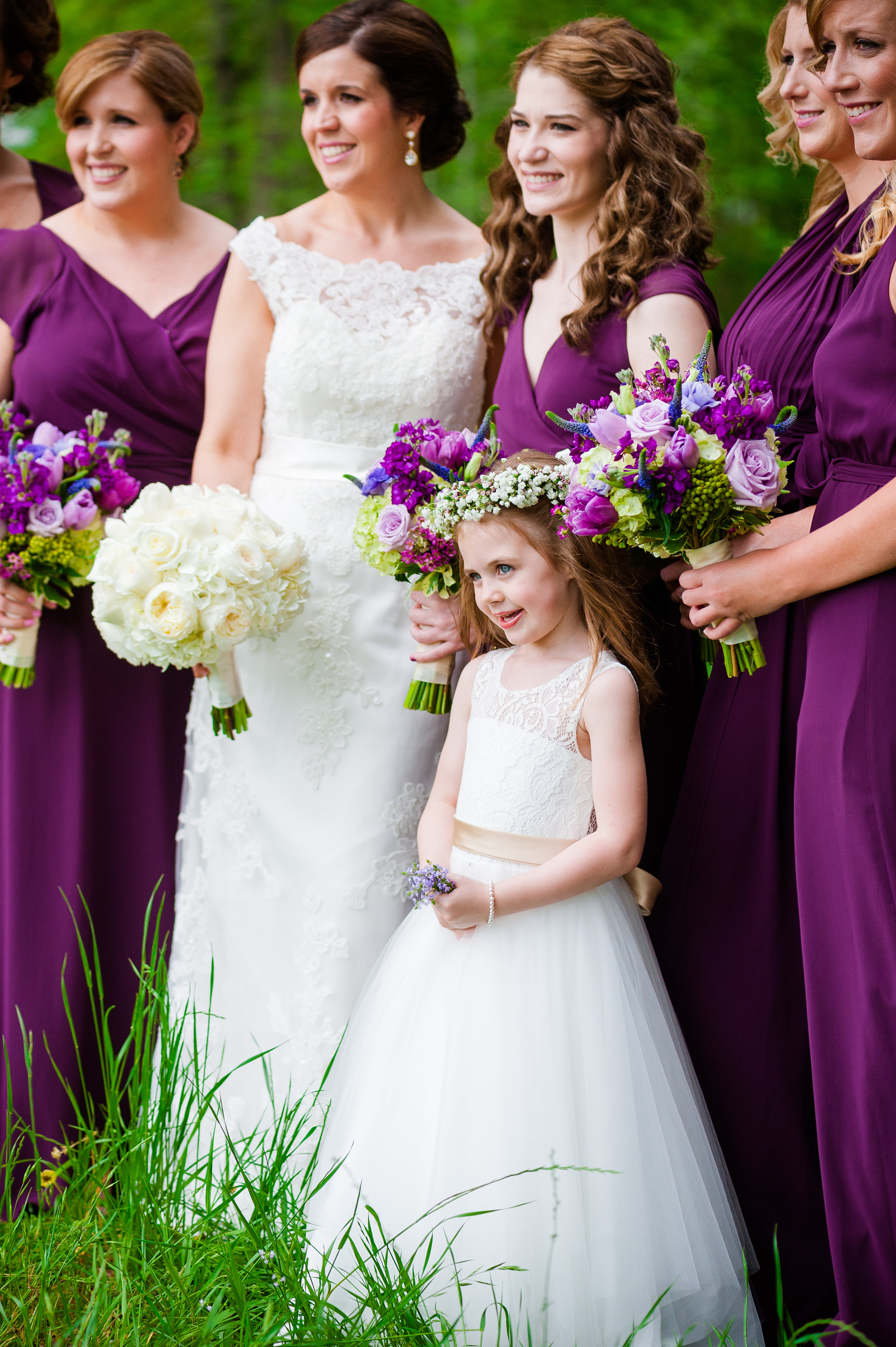 fuschia-plum-bridesmaids-dresses-farm-wedding