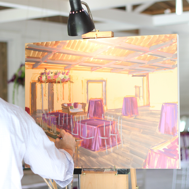 Live Wedding Painter, Ben Keys of Wed on Canvas | Photo by Jen Keys