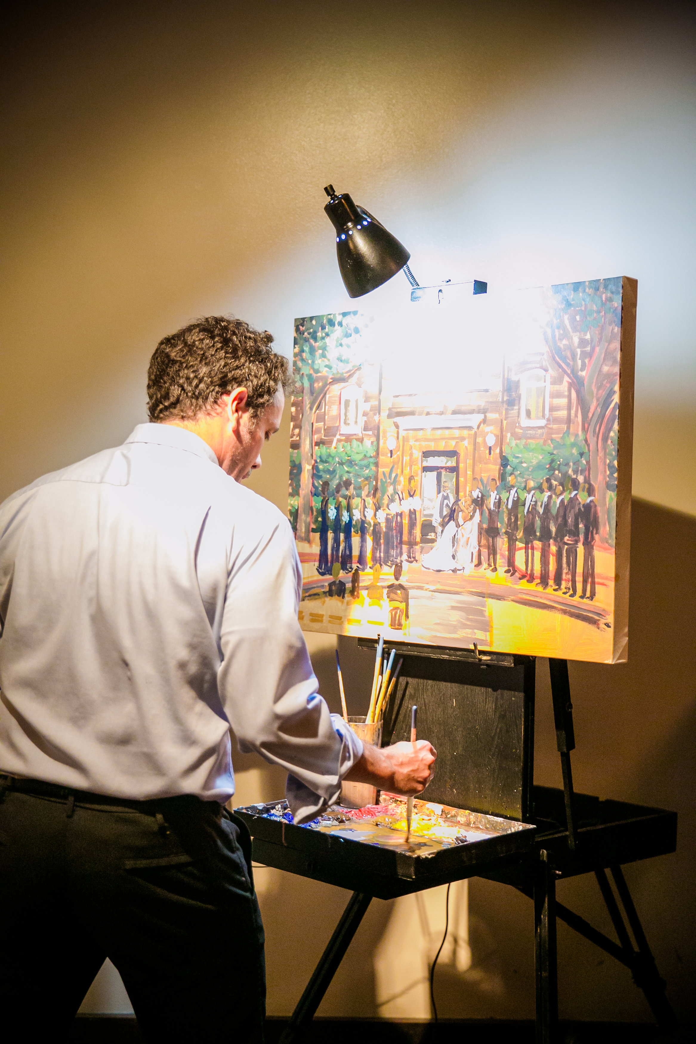 Live Wedding Painting by Ben Keys of Wed on Canvas.