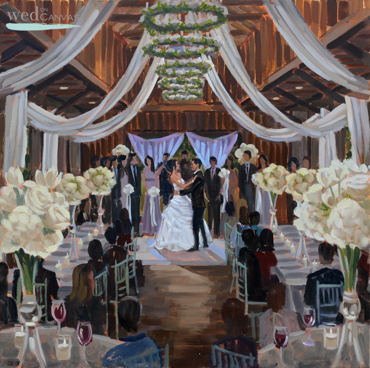 Live wedding painting at Magnolia Plantation and Gardens by Charleston artist, Ben Keys.