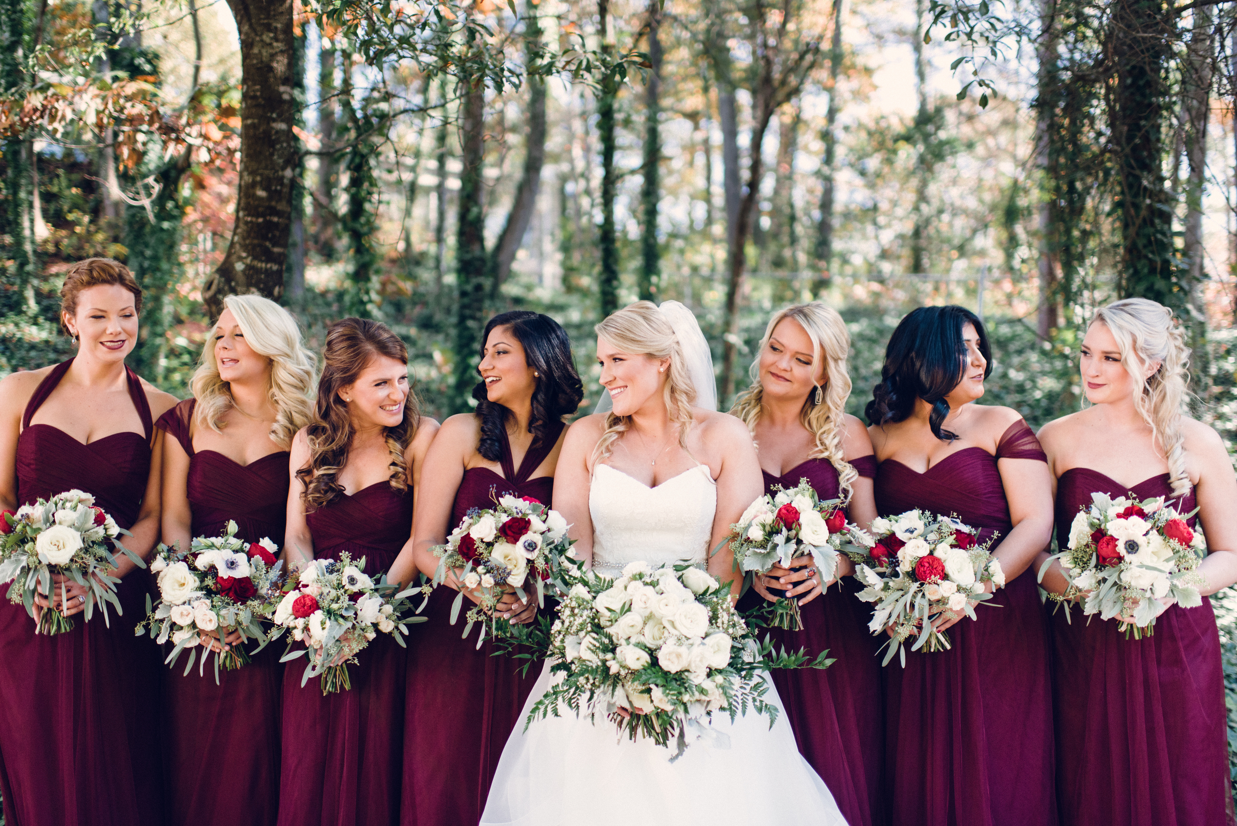 wine-berry-bridesmaids-dresses-winter-wedding