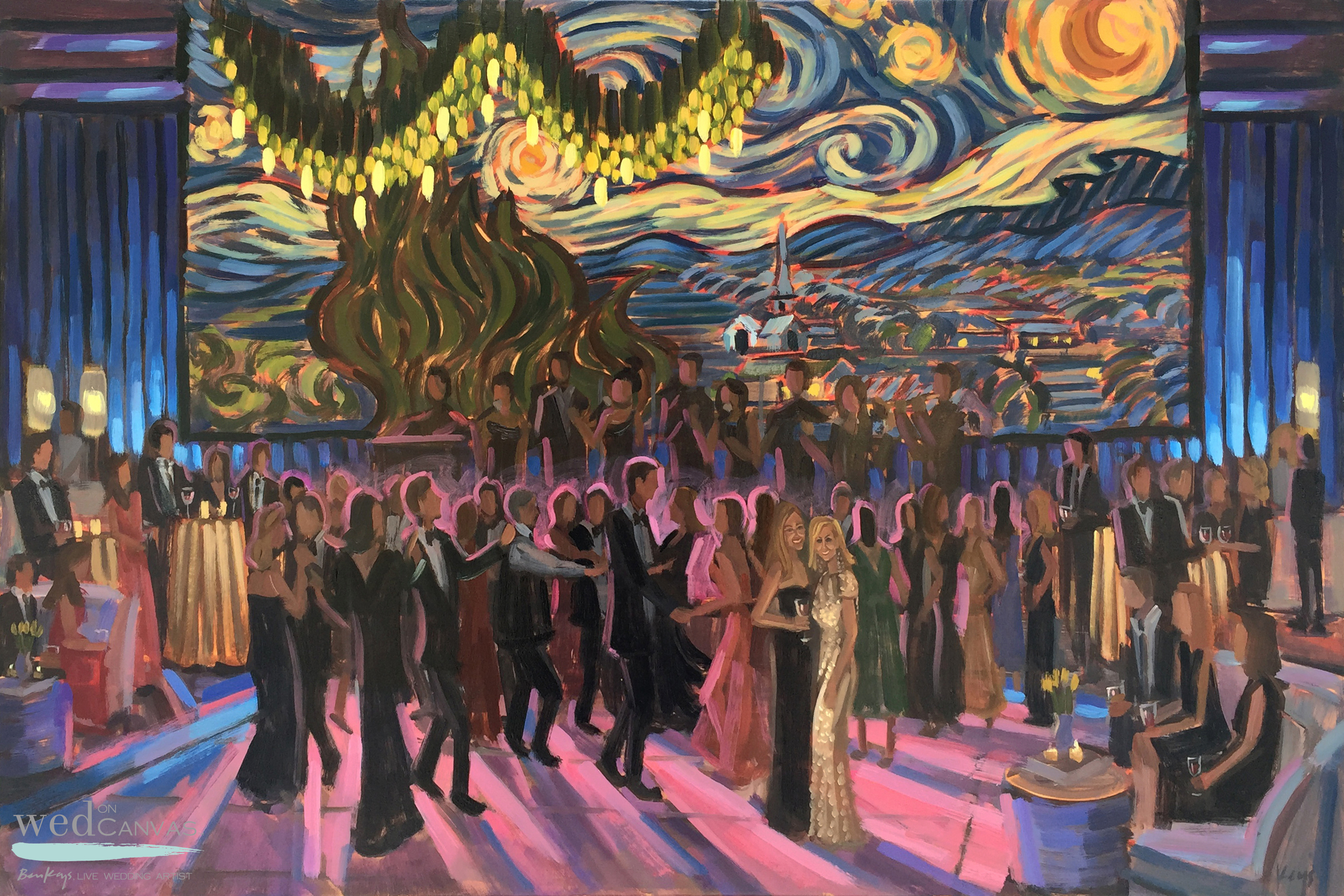Live Event Painter, Ben Keys, captures the Annual NHRMC Founder's Gala in Wilmington, NC.