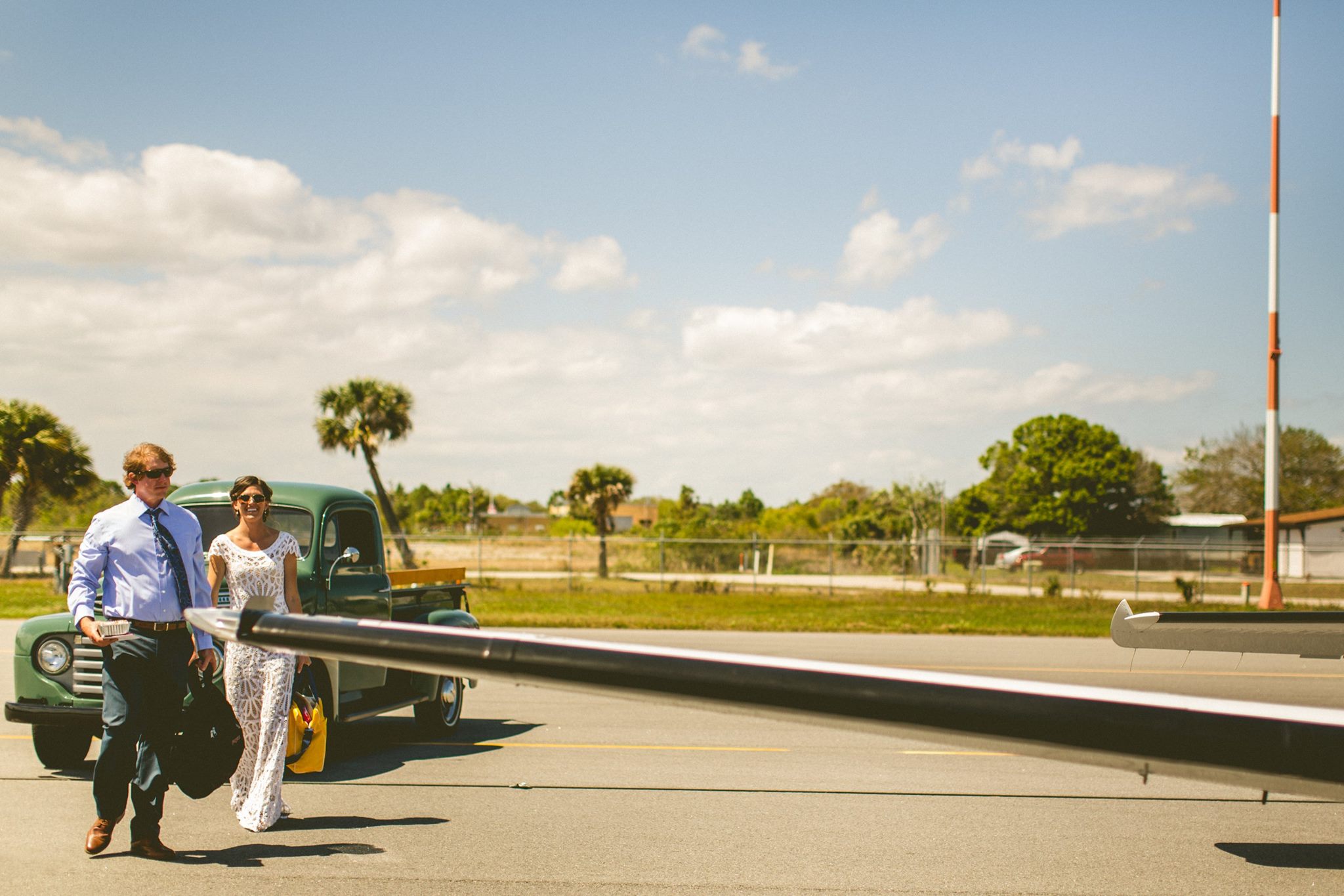 bride-and-groom-exit-in-airplane