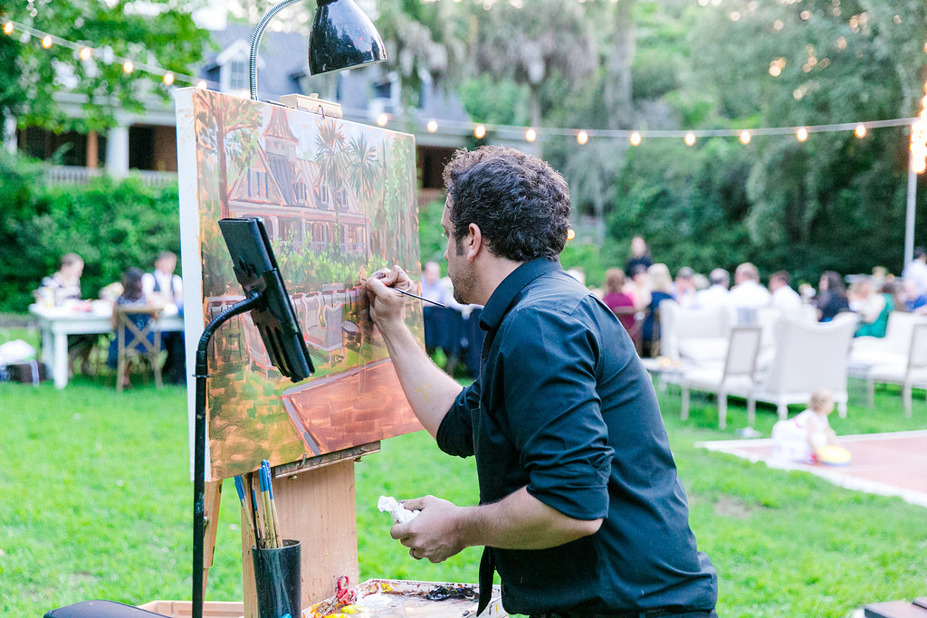 Brittany + Jonathan commissioned Ben to capture their first dance with a live wedding painting.