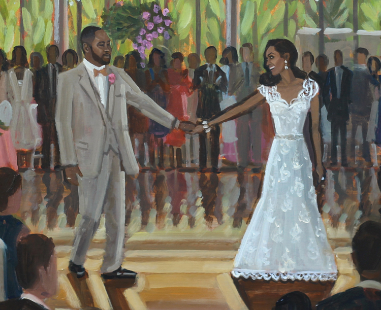 Here's a close up to share more details of C+A's live wedding painting!