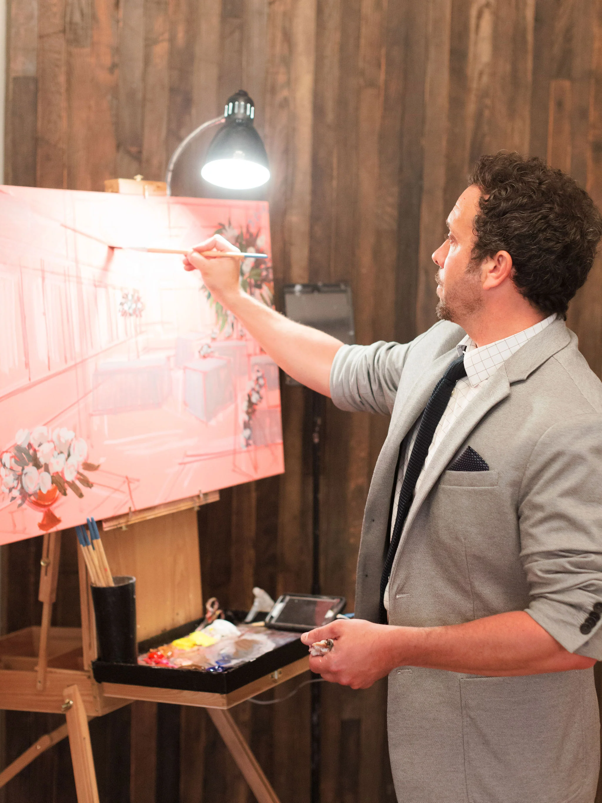 Charleston Live Wedding Painter at Merchants Hall Wedding | Ben Keys Fine Art Studio