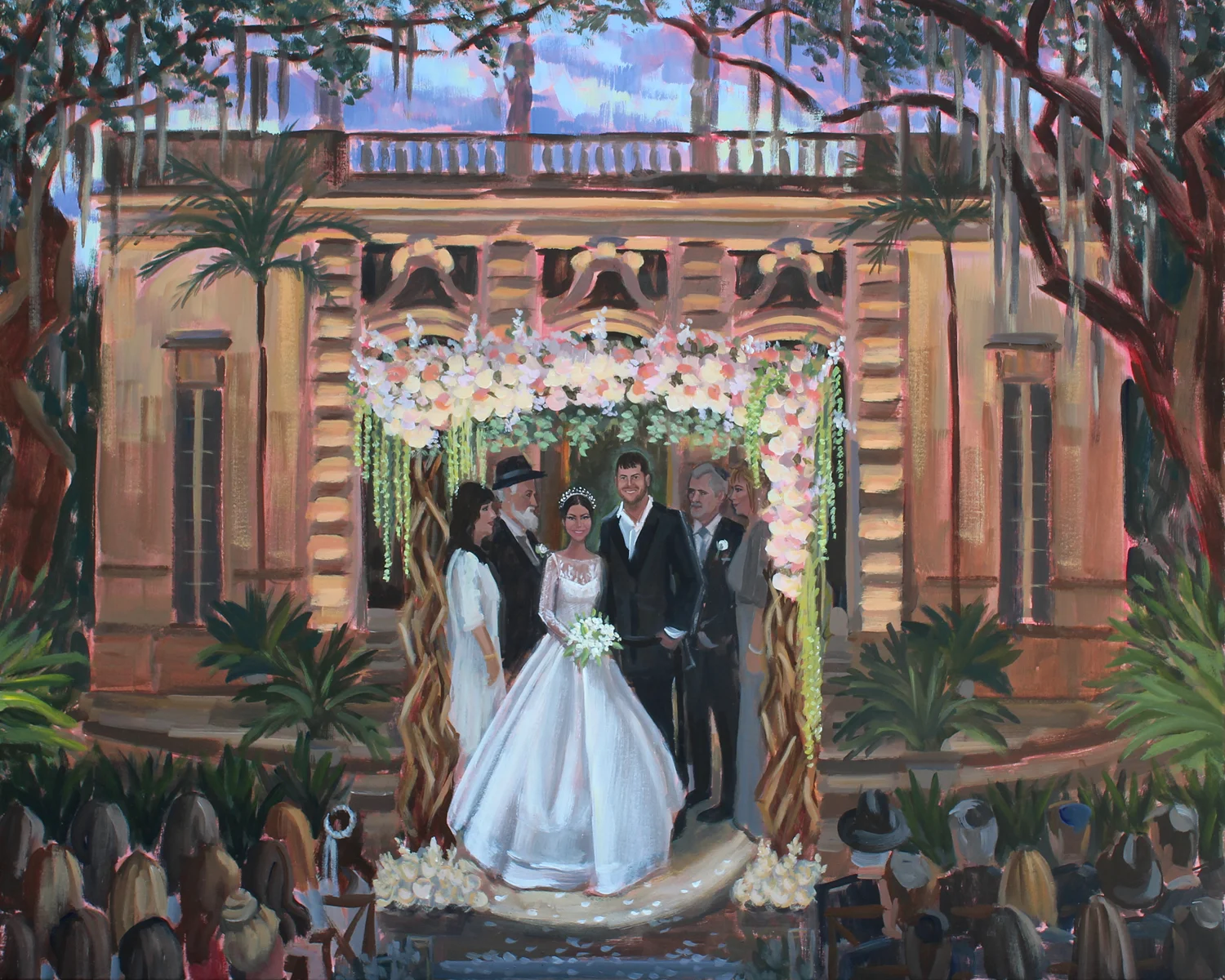 Live Wedding Painter Miami, Viscaya Museum, Ben Keys Fine Art Studio