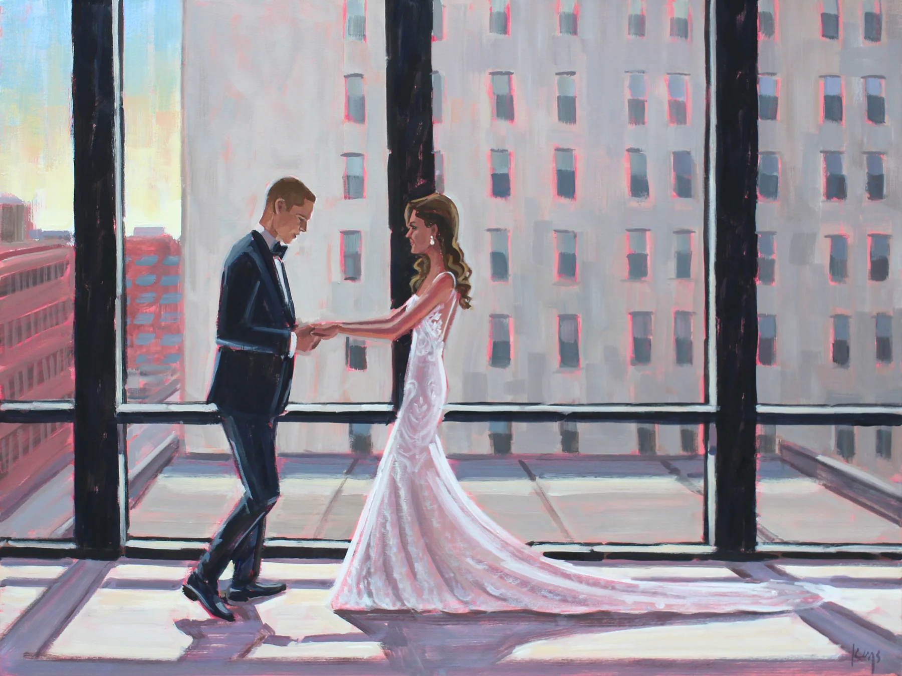 Kaitlin and Brian, 18 x 24, Commission from Photos, web.jpg