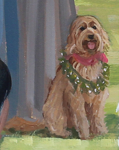 Live Wedding Painting with dogs Charleston SC