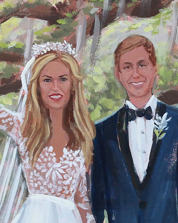 Close up of Hudson + Jason’s Live Wedding Painting.