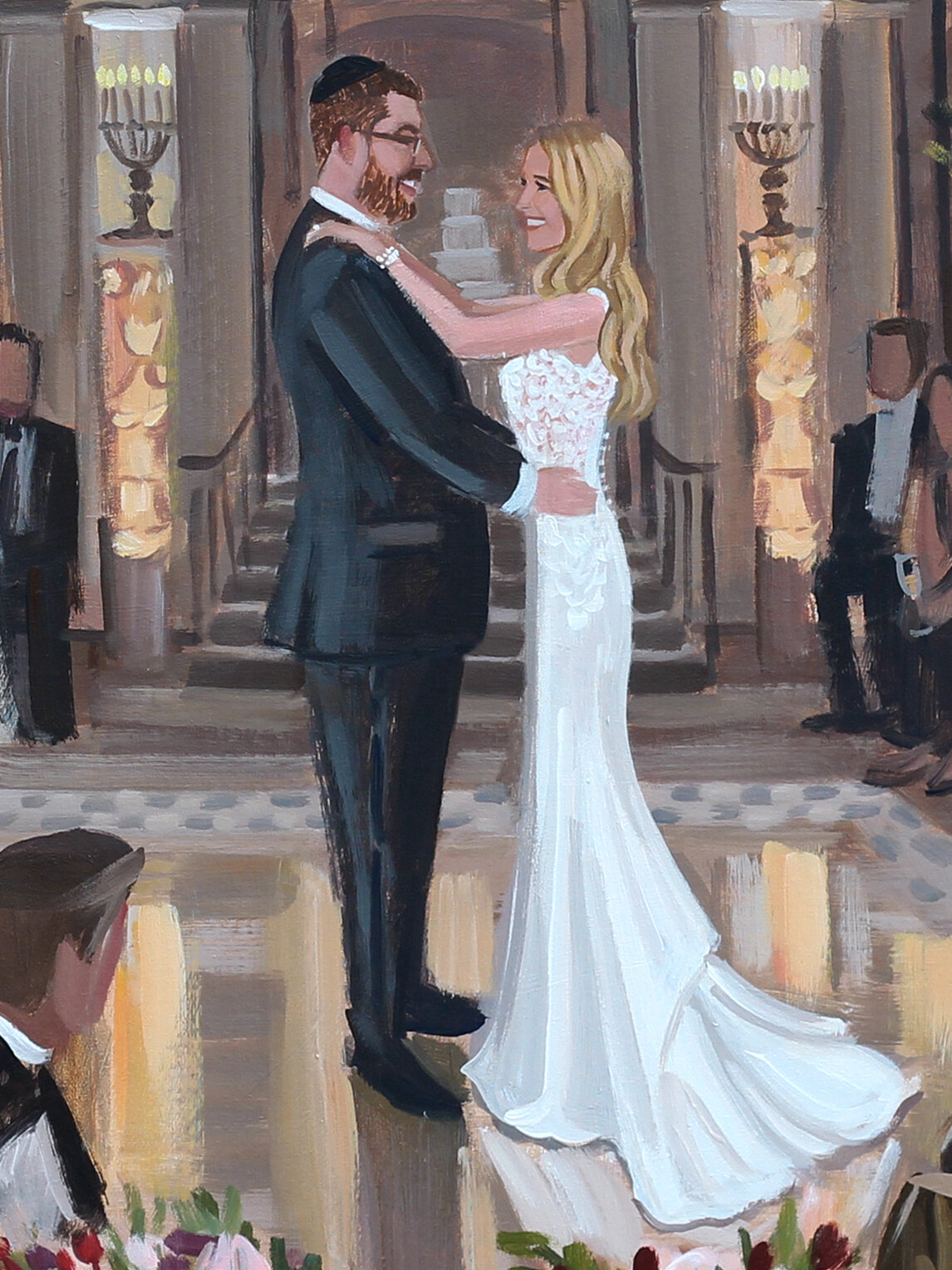 Palm Beach, Live Wedding Painter Wed on Canvas
