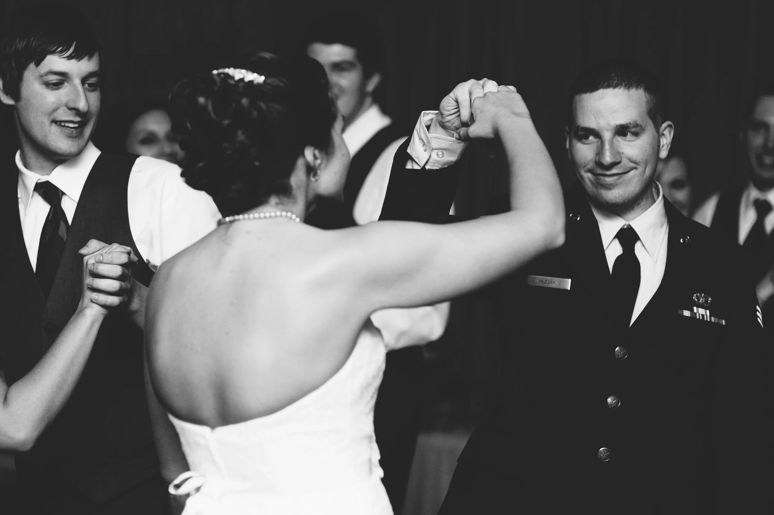 Bride and groom fist bump