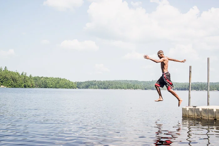 Calvin, moving off the dock with more grace *or swagger*, than the rest of us.