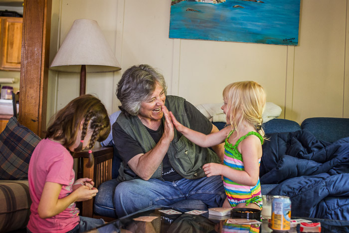 High fives & playing cards.
