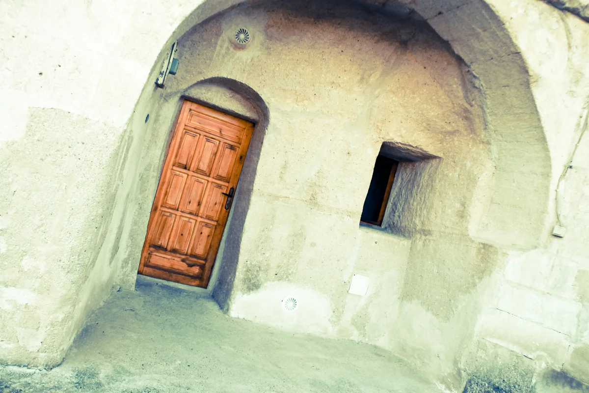 window of cave hotel room in cappadoccia turkey.jpg