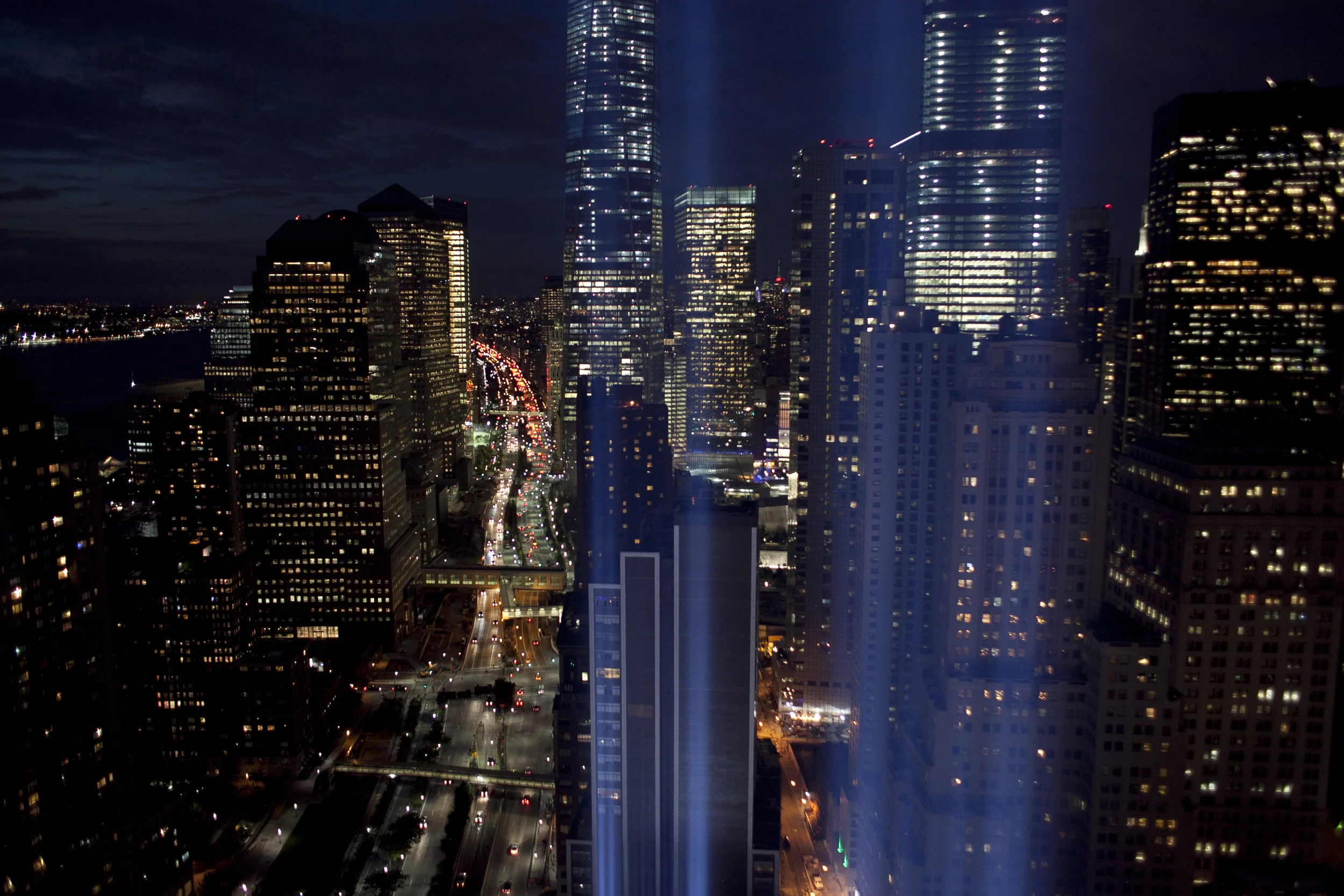 Tribute in Light test before September 11