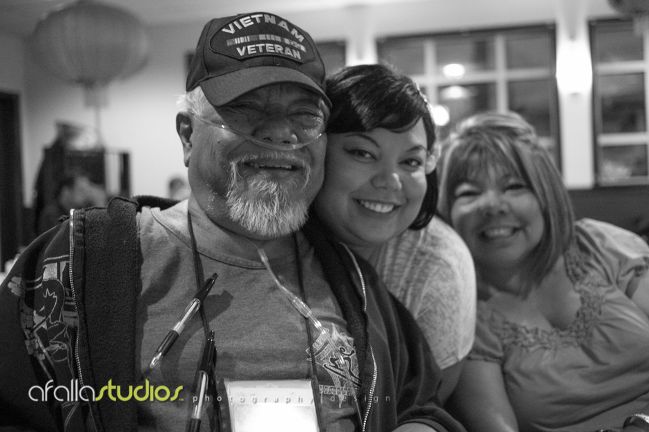 Dad enjoying a meal with his family.