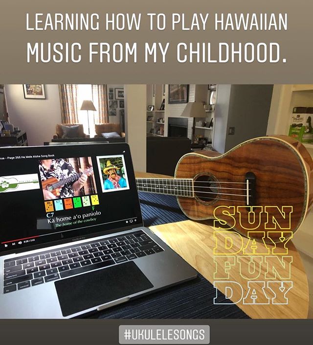 Learning to play an old childhood song that I learned to dance hula to called &ldquo;Ulupalakua&rdquo;. I believe I was a fourth grader when I learned this song. It talks about the Hawaiian Cowboys on the big Island of Hawaii. #ukulele #homesick #sun