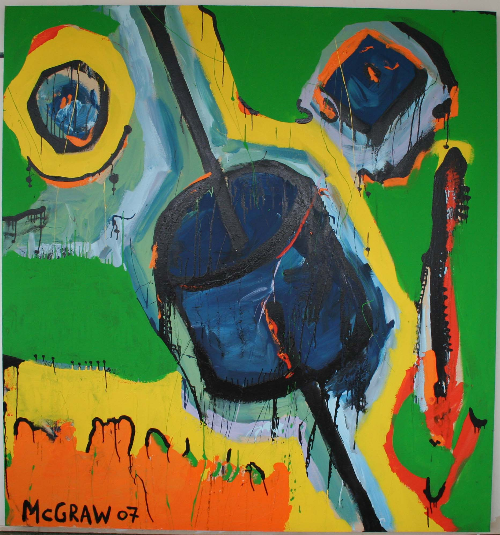 impailed 6'x6' paint on canvas 2007