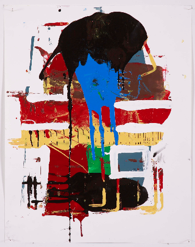 going up 2007 paint on paper 20"x30"