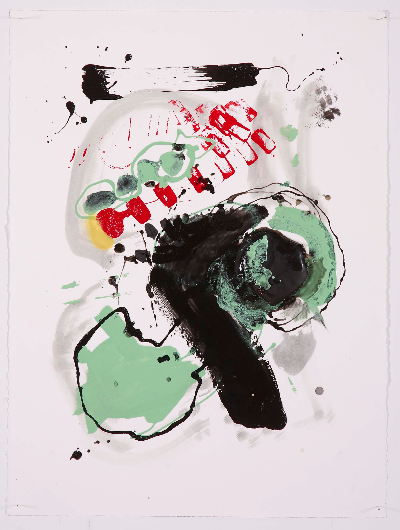 well red 2007 paint on paper 20"x30"