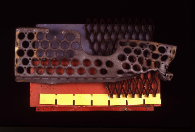 the right step 1993 mixed media 26"x18"