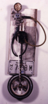 unicycle 1989 mixed media 8"x19"