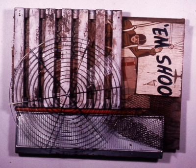 em shoo 1989 mixed media 28"x29"