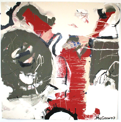 hit & run 6'x6' paint on canvas 2007
