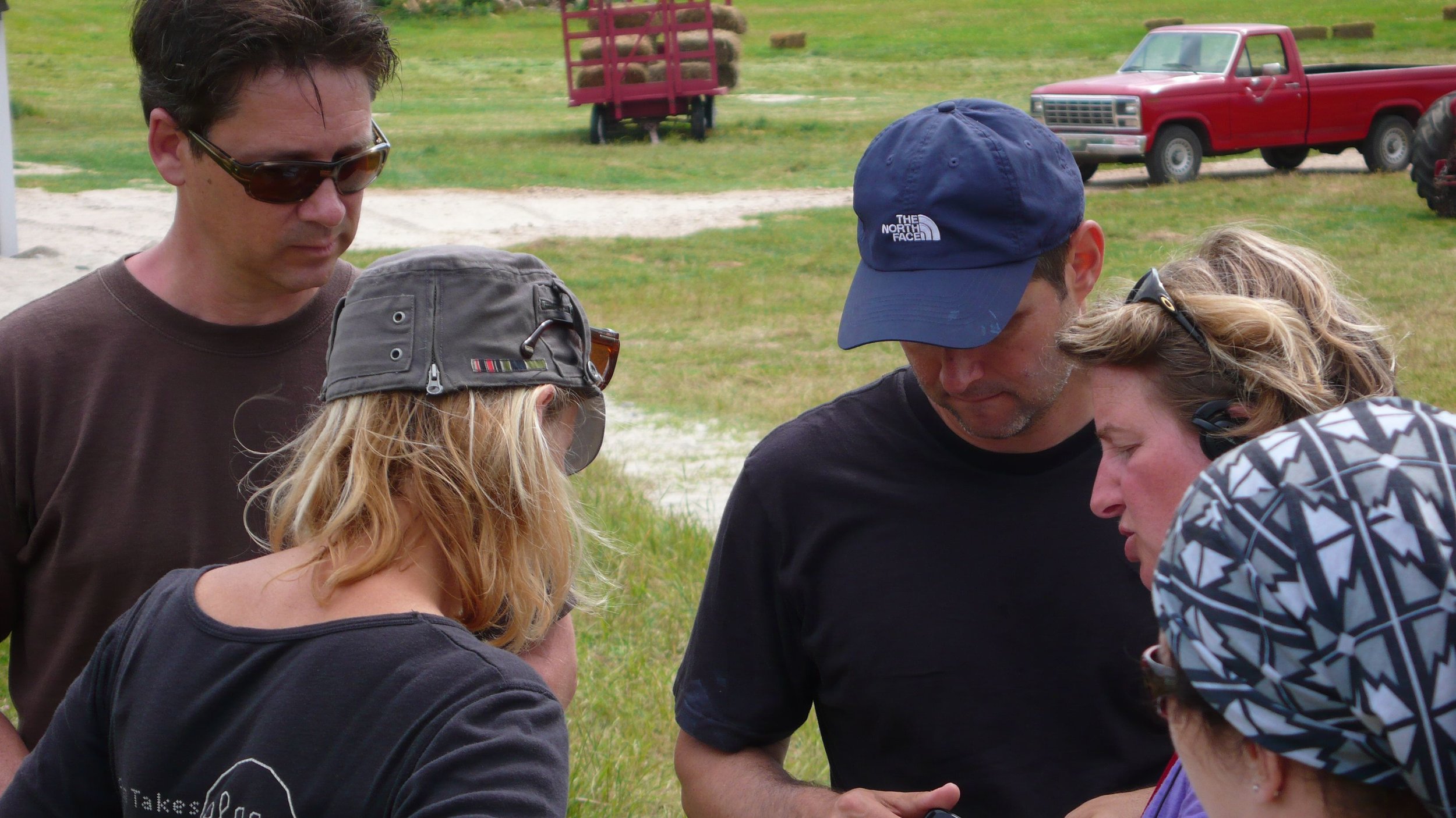 With the writers, director and AD, discussing the "finale" scene and shooting order.
