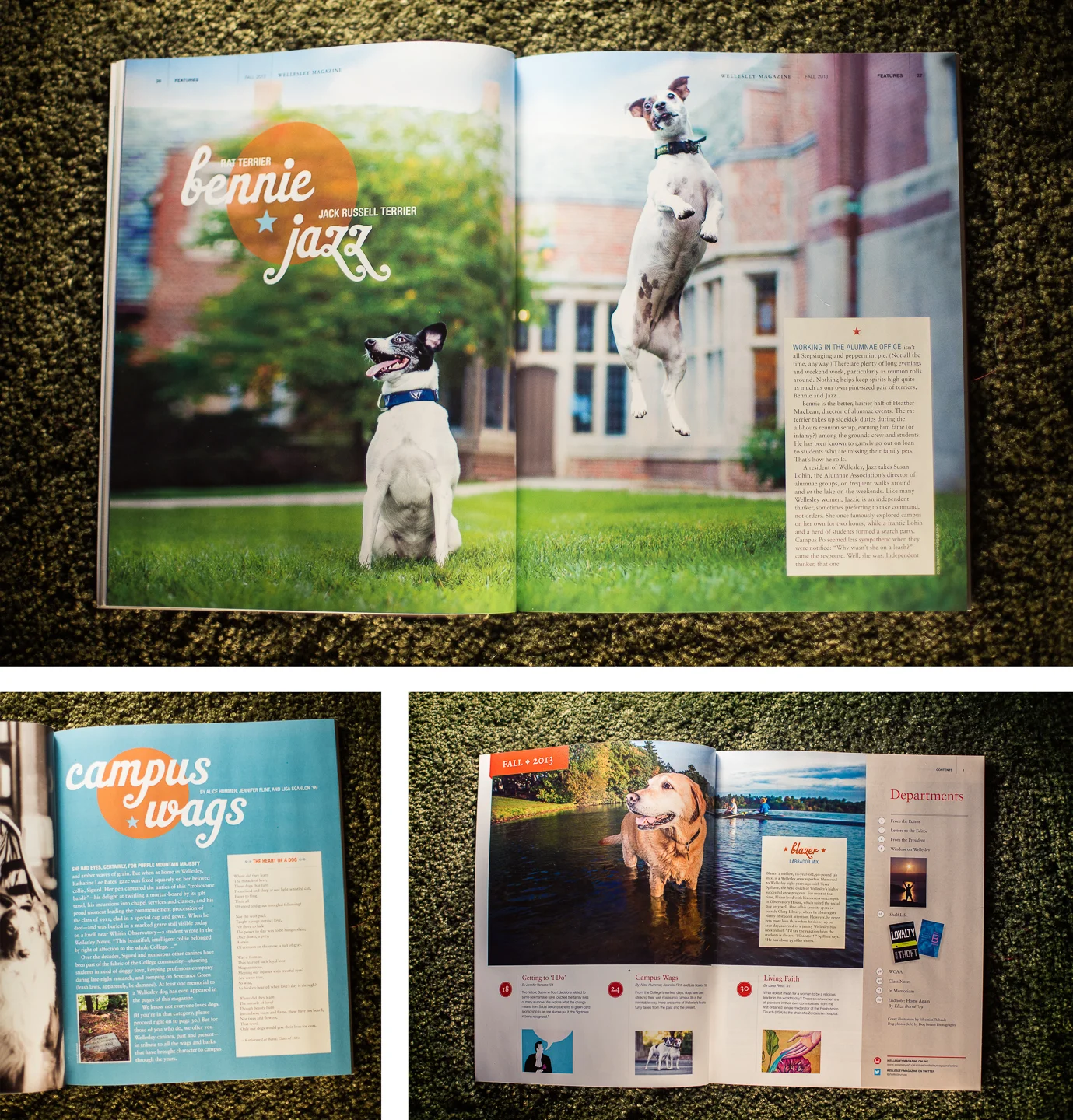 Wellesley Magazine Editorial . Table of Contents . Full Spread