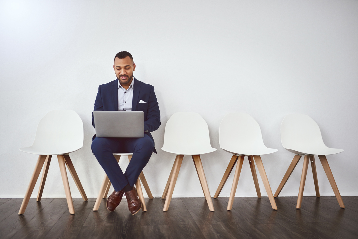 Sales Recruiters interview a sales candiate in waiting room.jpg