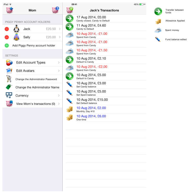 View user transactions