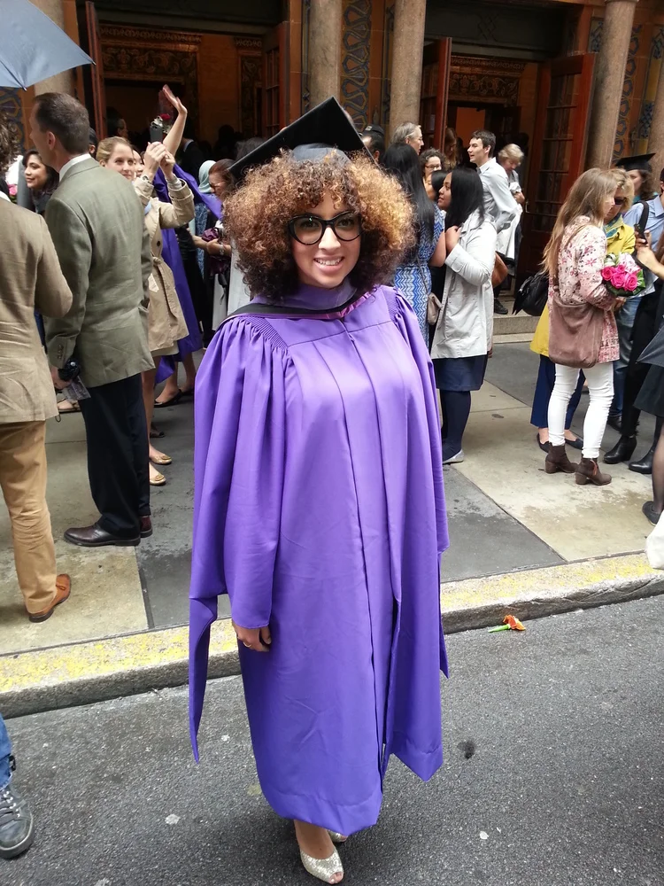 Stephanie Sosa in her NYU cap and gown!