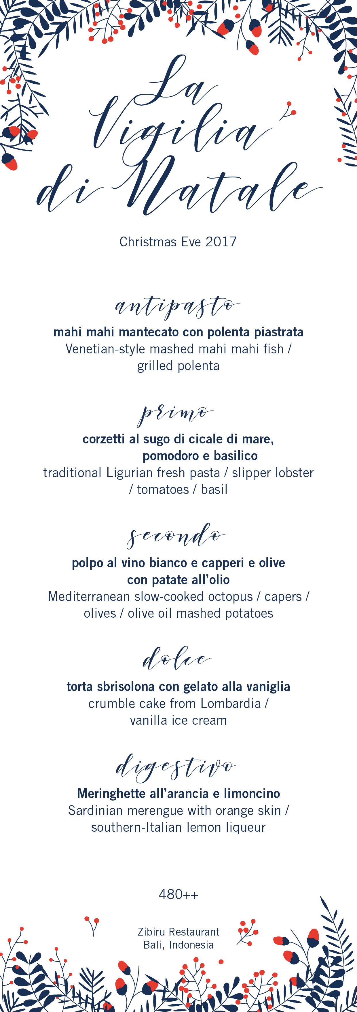 I Menu Di Natale.Zibiru Restaurant Gourmet Regional Italian Cuisine Events Zibiru Restaurant La Vigilia Di Natale A Very Italian Christmas Eve