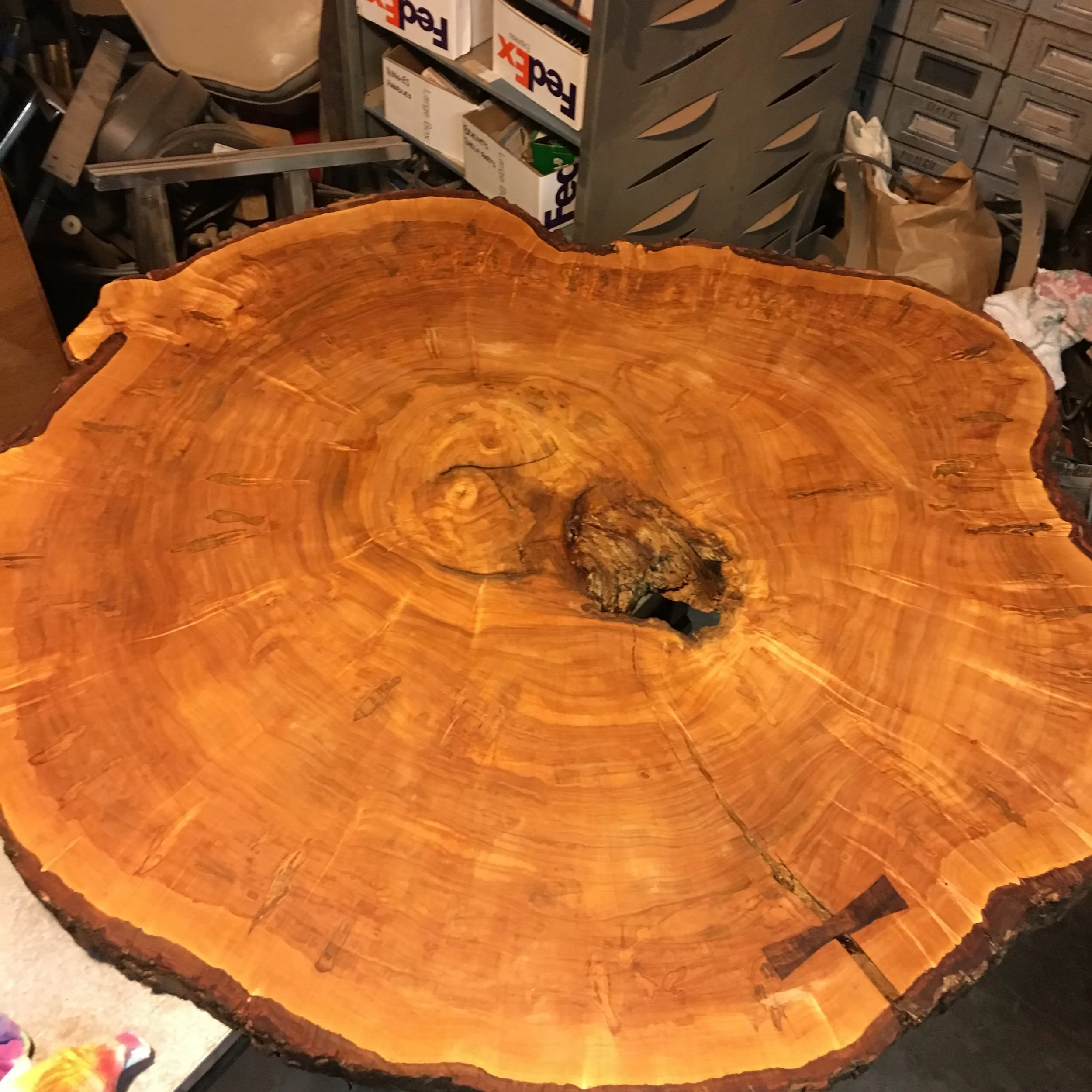 Custom Live Edge Cross Cut Coffee Table