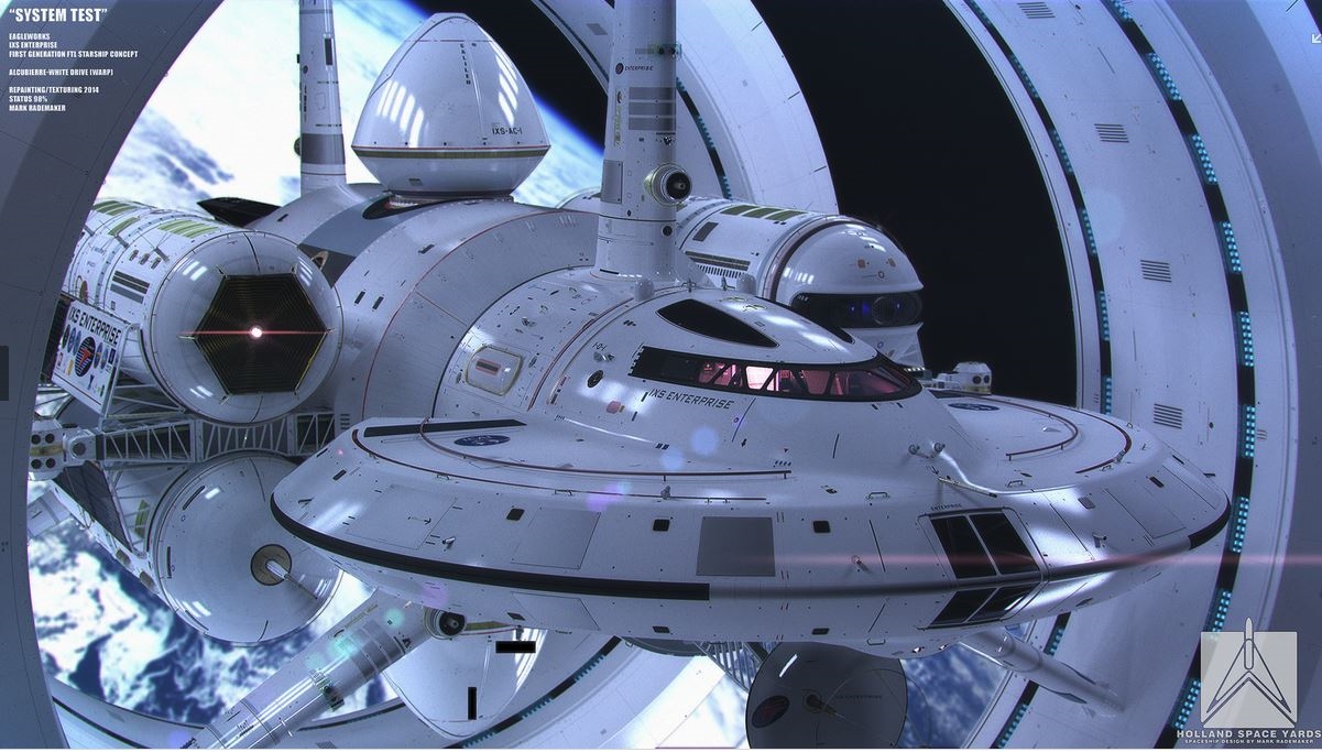 Warp drive powered spacecraft - "artist's impression"