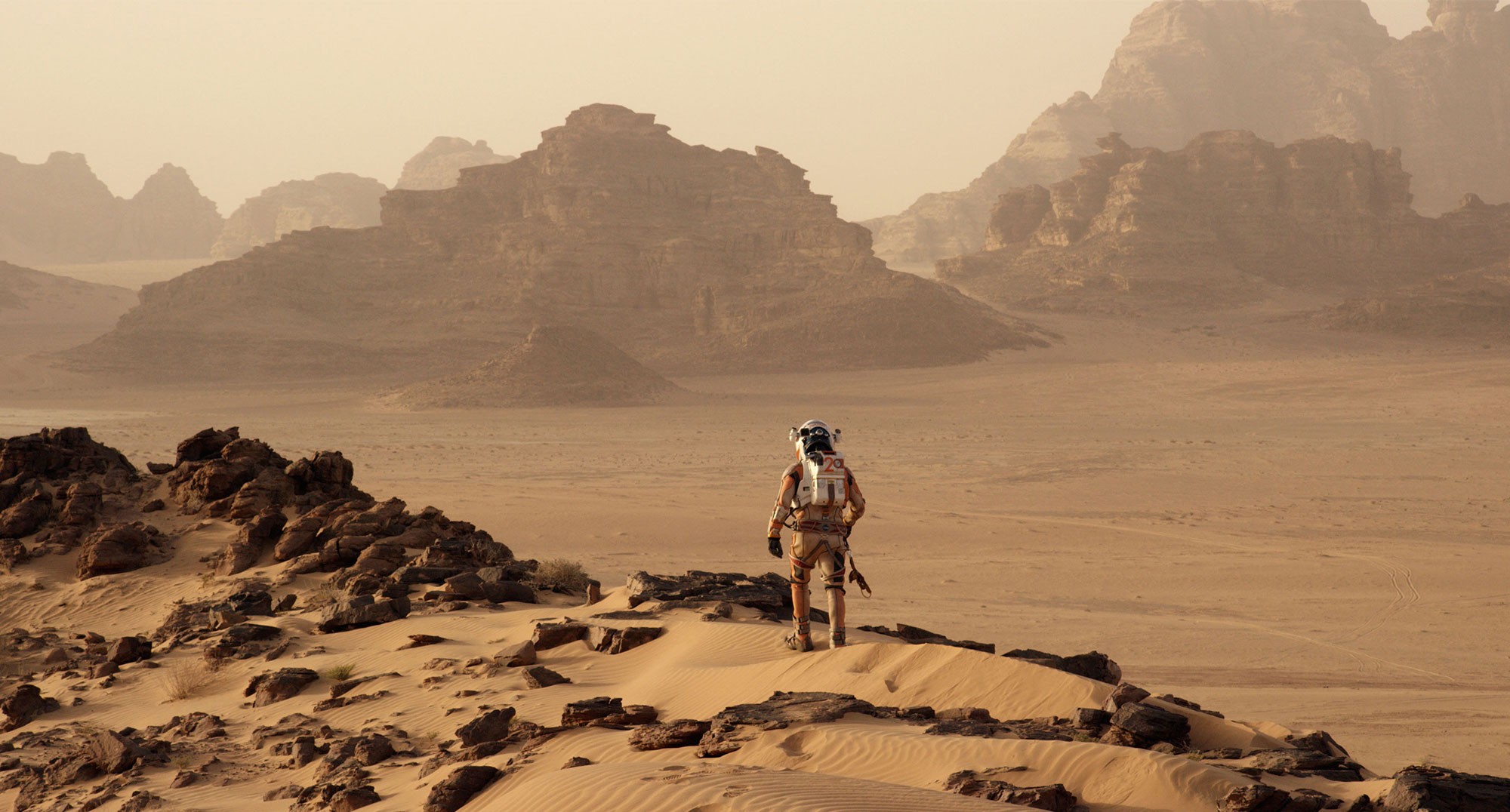 Mars. With astronaut.