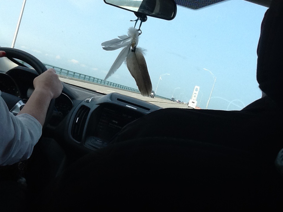 Going over the Mackinac Bridge, Photo credit Jonathan Brodbeck
