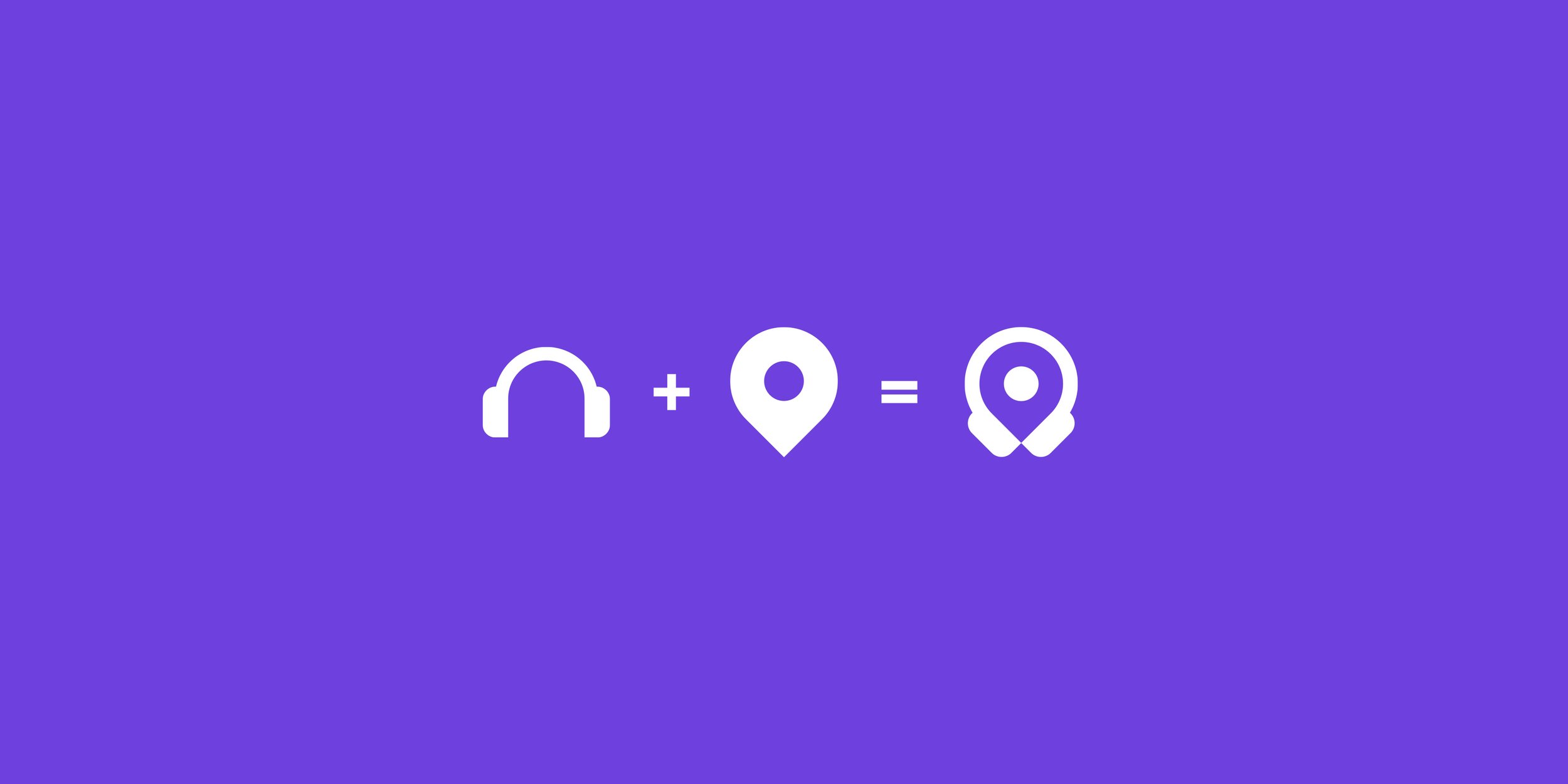 Aura symbol development combining headphones with a location pin