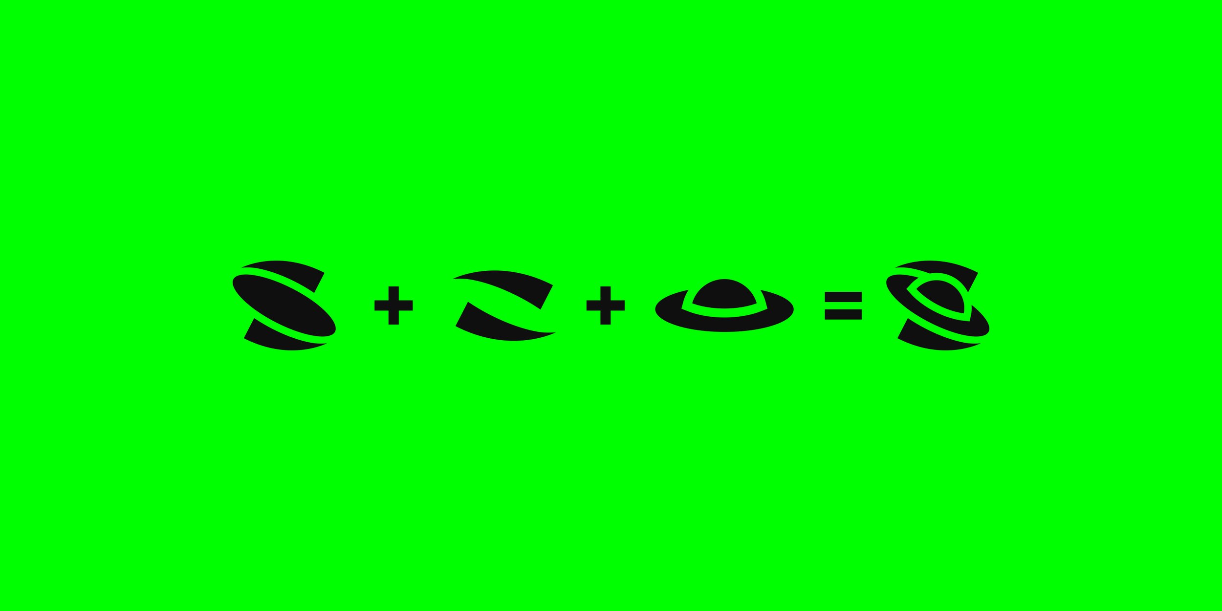 SaucerSwap logo construction combining the letter S, rotational movement and a flying saucer