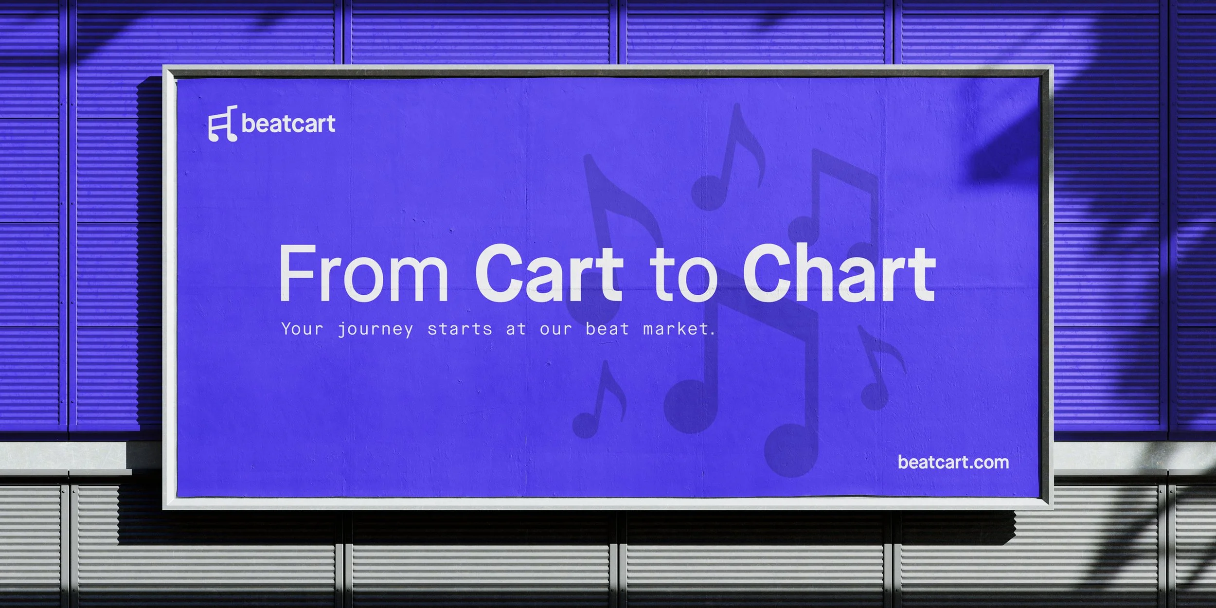 Beatcart billboard promoting a beat marketplace with the tagline From Cart to Chart