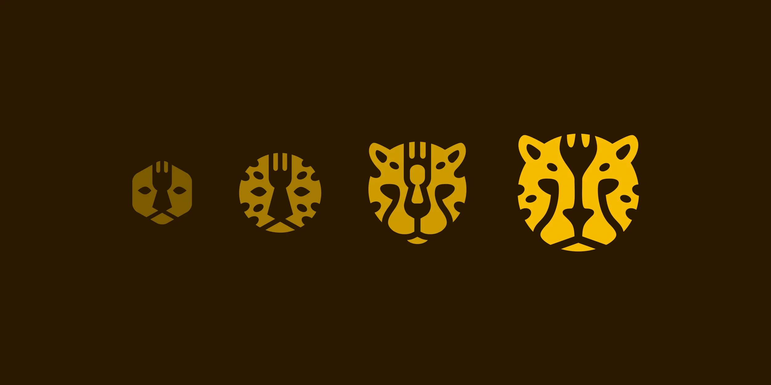 Development of the Fastfood logo from simplified cheetah sketches to the final cheetah and fork symbol.