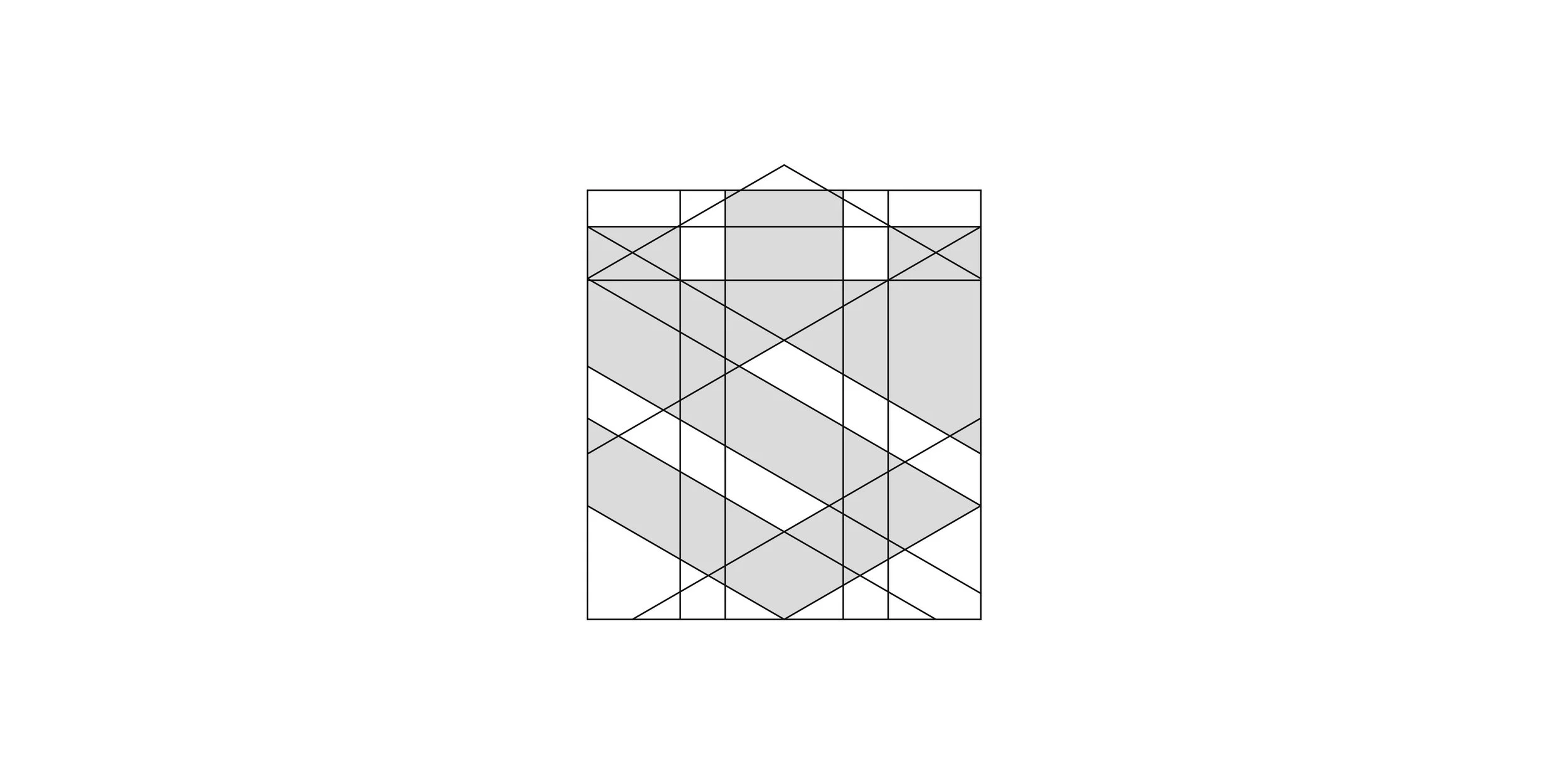 Geometric construction grid of the Strongkeep shield and fortress symbol