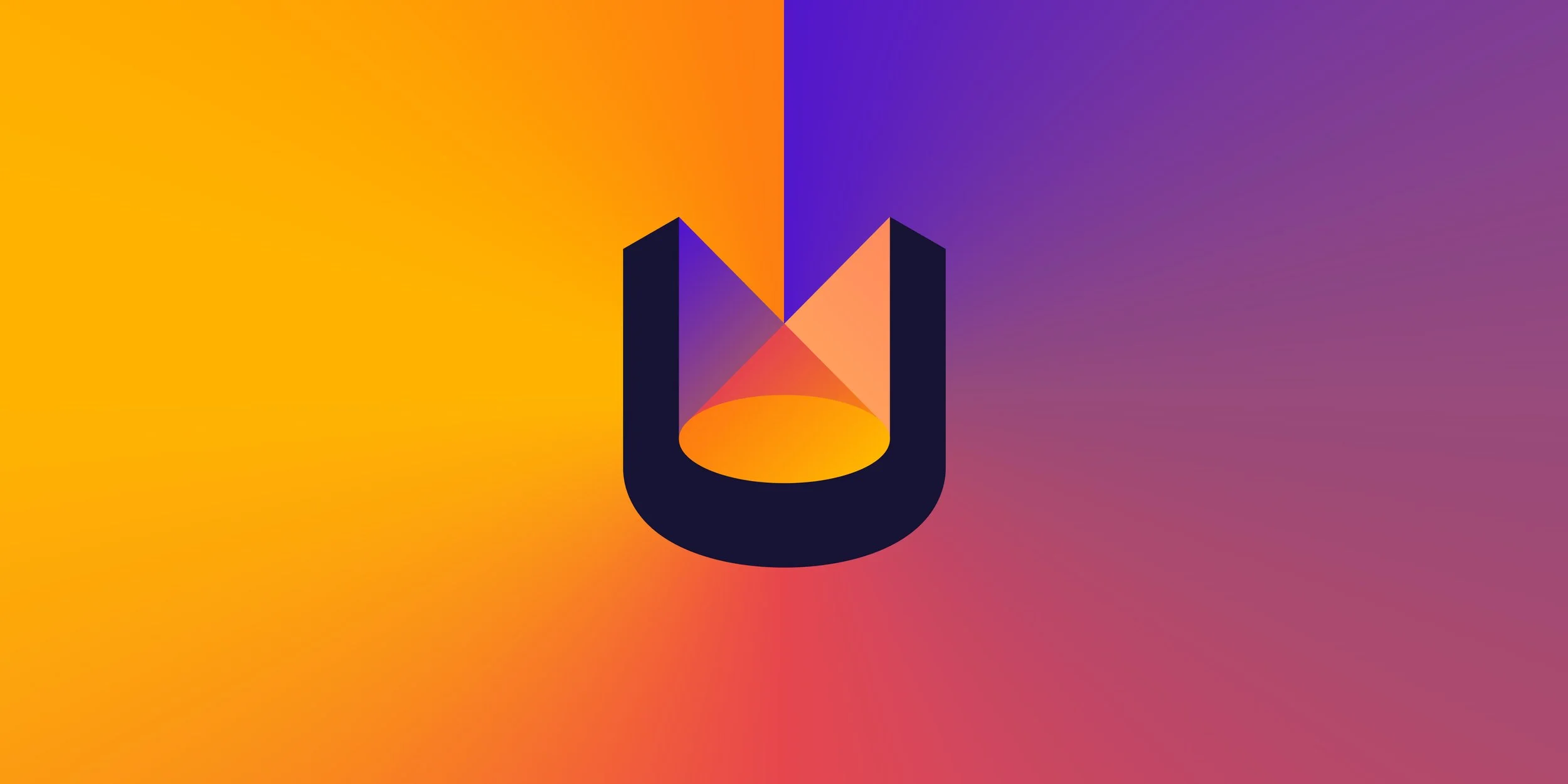 Ulight logo symbol on an orange and purple gradient background