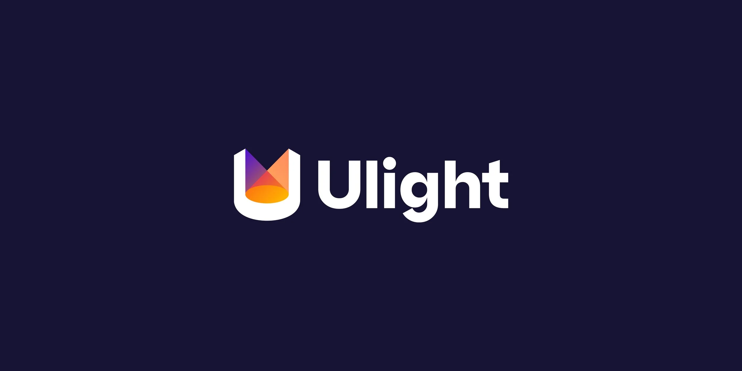 White Ulight logo and wordmark on a dark navy background