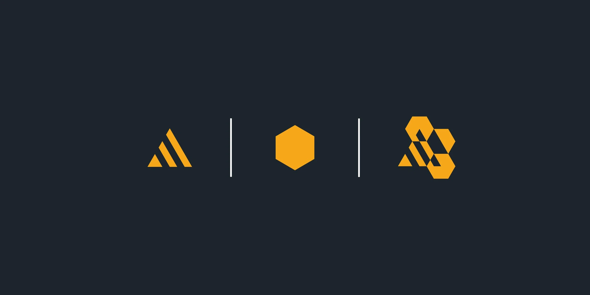 Anteon logo concept showing the letter A and honeycomb elements combined into a geometric bee symbol