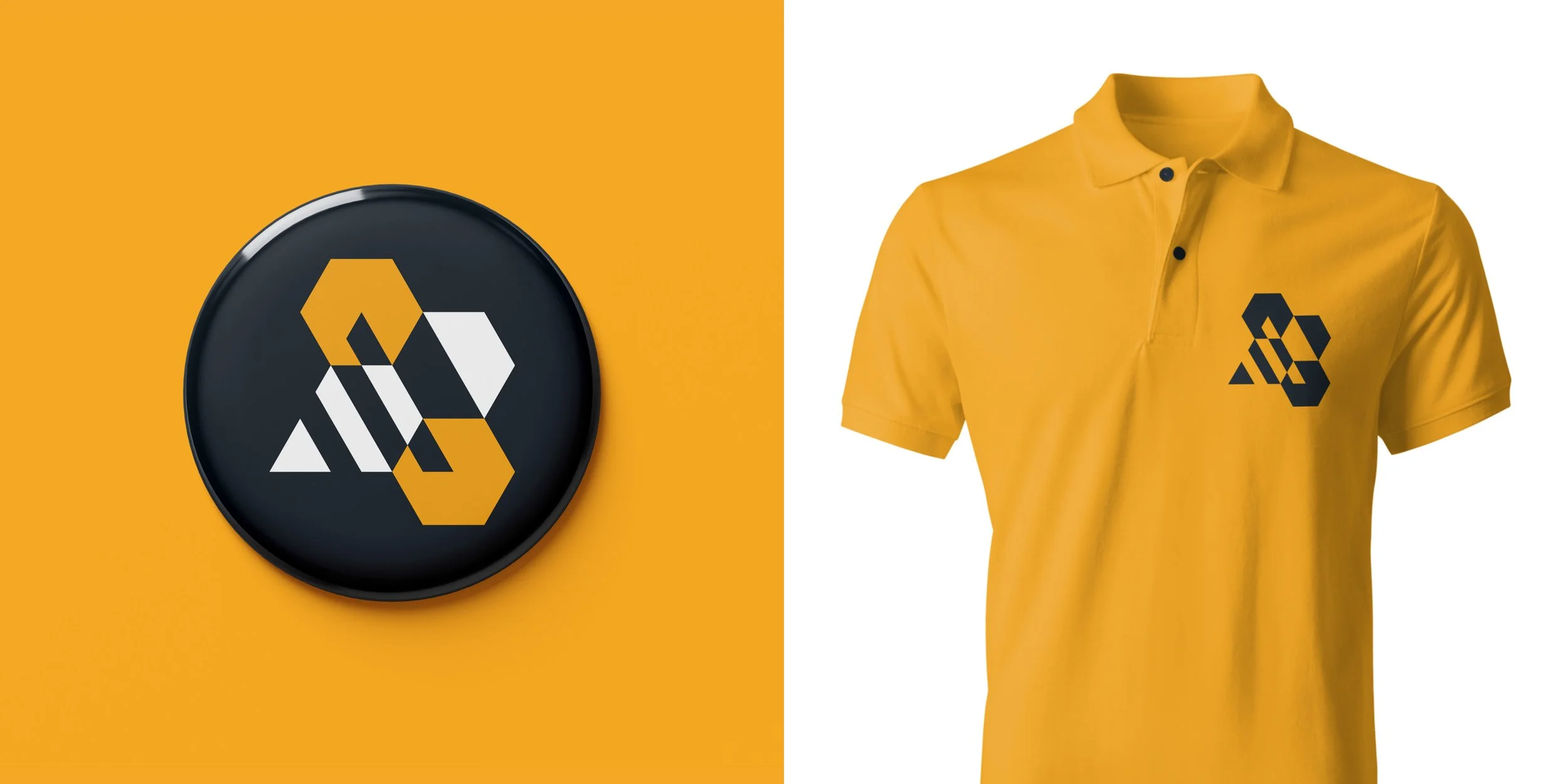 Anteon geometric logo design shown across different brand applications